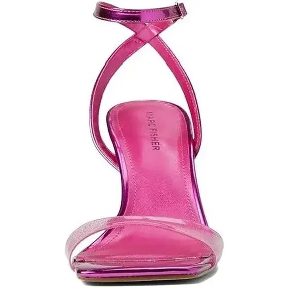 Marc Fisher Women's Lucite Cone Heel Sandals Size 7.5 Pink - Picture 2 of 7